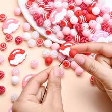 73件情人节主题红粉DIY首饰制作套装，渐变色亚克力珠，适合情人节/七夕手工礼物制作 - 彩色 - 查看 2