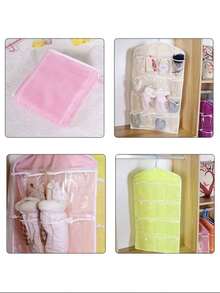 16 Pocket Over The Door Hanging Storage Bag, Transparent Pockets, Can Be Used As Shoe Rack Or Shoe Cabinet, Wall-Mounted Storage Bag, Suitable For Bedroom, Living Room, Behind The Door, Wardrobe, Can Store Small Items And Clothes - Multicolor - View 5