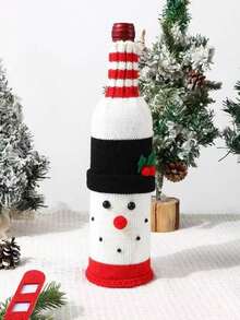 1pc capa de garrafa de papai noel e boneco de neve, decoração de restaurante de férias