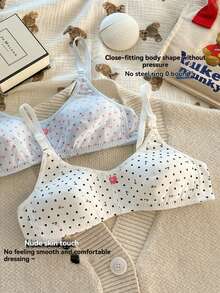 4pcs Girls' Camisole Bras, Seamless Wireless Bralette For Teens, Adolescent Chest Support, Breathable Sports Bra