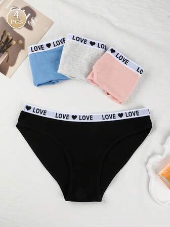 4条装女士无痕性感丁字裤，中腰透气舒适女士内裤