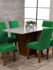 6-Piece Chair Cover Kit In Gel Mesh - Verde Oliva - Ver 3
