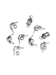 200 peças/pacote Conectores, Fechos, Crimps, Achados Banhados a Ouro em Aço Inoxidável para Fazer Joias DIY, Pulseiras, Colares