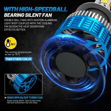 HYNBYZJ 2个装H7 H4 LED汽车大灯320W大功率CANBUS灯泡H9 H11 HB3 9005 HB4 9006 9012 9007 H13灯七孔铜管灯适用于汽车12V 24V - 白色 - 查看 9