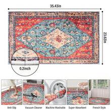 Area Rug 2x3 Door Mat Indoor - Foldable Washable Mat, Entryway Rug,Vintage Non-Slip Low Pile Small Rug For Kitchen, Front Door Indoor Entrance, Bedroom, Bathroom - 多色1 - 查看 3