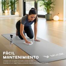 MUUK FITNESS Tapete de Yoga Foamy Antideslizante 150 x 59 cm | Esterilla Ligera de 8 mm con Correa de Transporte| Almohadilla para Rodillas y Codos | Material EVA Resistente, Ligero y Cómodo | Ideal para Ejercicio en Casa, Gimnasio, Parque, Viajes, Meditación y Estiramientos - Gris Claro - Ver 9