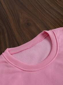 ZZG Women's Autumn And Winter Fun "Two Black Dragons, Blooming Pink Cherry Blossoms, Red Plum Blossoms" Personalized Pattern Printing Street , Korean Style Retro Comfortable Basic Versatile Commuting, Suitable For Outdoor Leisure, Punk Style Regular Niche Simple Fashion New Well-Fitting Pink Padded And Thickened Round Neck Sweatshirt