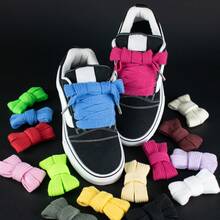 1 Paio di Lacci Piatti Larghi da 2cm+ con Punta in Metallo, Lacci Casual Classici Versatili