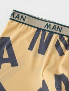 4 件装男士印花三角裤，舒适运动平角短裤 - 彩色 - 查看 7