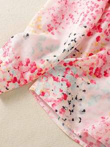 Áo sơ mi dài tay họa tiết hoa nhí cỡ lớn dành cho nữ, cổ cài nút, kiểu dáng thường ngày, phù hợp cho mùa thu, đông và xuân. - Nhiều màu - Xem 7