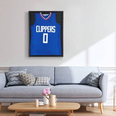 Jersey Display Frame Case, 23.3 X 31.2 X 1.5 In, Large Lockable Sport Jersey Shadow Box With 98% UV Protection PC Glass And Hangers, For Baseball Basketball Football Hockey Shirt And Uniform
