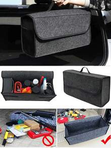 1pc Car Luggage Storage Box, Car Portable Folding Felt Storage Box, Car Tool Storage Box, Multiple Size Options