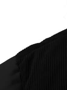 Men's Solid Color Long Sleeve Zip Front Casual Hooded Padded Winter Coat, Daily Casual Commute, Street Fashion, Fall - Black - View 7