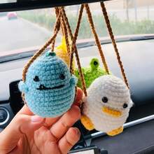 1pc Handmade Crochet Cute Three-Dimensional Swinging Small Animal Car Decoration Pendant Rearview Mirror Decoration Indoor Decoration