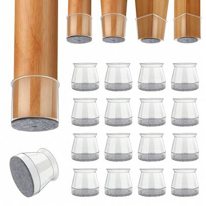 4/16 piezas Protectores de piso para patas de silla redondas - Silencian pisos ruidosos, contra arañazos, deslizamiento suave - Almohadillas para muebles, deslizadores de muebles hechos de fieltro suave, protegen el piso y las patas de mesas y sillas, adecuados para cocina, sala de estar, dormitorio, cafetería (gris)