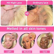 613 Blonde Body Wave Hair Wig Pre Plucked 20-40 Inch 100% Human Hair Wig 13x4 13x6 HD Lace Frontal Wigs 200 Density - S613 - 查看 5