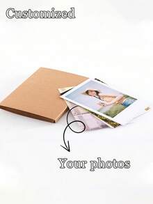 1pc Custom Folding Photo Album, Customized Postcards, Photos, Contains 9 Photos, Can Be Customized With Your Own Photos, Card Storage, Photo Memory Book, Diy Collage Style, Foldable Scrapbook, With Card Stock Pages, Khaki Portable Photo Organizer, Suitable For Weddings, Family Events, Souvenirs And Gift Storage, Photo Storage Box