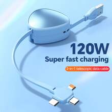 OIITH 3-In-1 Triangle Shape Design Fast Charging Charger Cable &Retractable Charging Cable, Built-In Hidden Phone Stand,TPE Charging Data Line Compatible With Iphone And More Series, High Efficiency Charge Cable Compatible With Iphone 14/13/12,Android,Compatible With Huawei/Vivo,Universal Efficient Charging Adapter