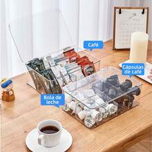 Organizador deé Acrílico con 8 Compartimentos y Tapa - Caja para Bolsitas deé, Infusiones, Café y Azúcar - Portaé para Nevera, Despensa o Encimera de Cocina,2 cajas deé de 300 ml - 1 - Ver 5