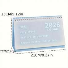 1pc Pastel Desk Calendar With Motivational Phrases, Monthly Planner, Elegant Desktop Organizer For Home & Office - Compatible With 2025-2026 Planners, Durable Spiral Binding - Multicolor - View 7