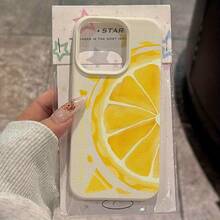 Protección tpu de alta calidad para modelos como  16 pro Max / 14 / 16 / 15 / 13P / 12 / 11 - diseño único de limón amarillo fresco, resistente a las caídas, estilo simple y elegante, adecuado para hombres y mujeres, regalos de vacaciones, artículos de moda explosivos. - Color mezclado 1-308 - Ver 2