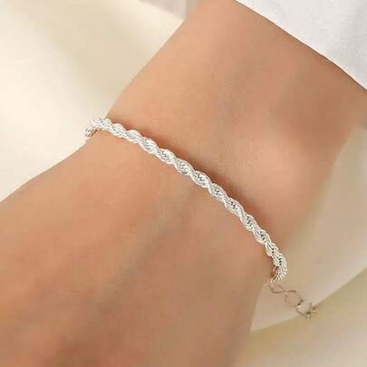 Pulseira de cordão Baiano trançado semijoia banhado à prata 925 a ouro 18K