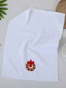 1pc/3pcs Cotton Christmas Towel, Absorbent Embroidered 32*45cm, Cotton Christmas Gift, Supermarket Gift, Cute Cartoon Embroidered Small Towel, All Cotton No Shedding, Christmas Santa Claus Holiday Gift, Home Daily Use Adult Hand Towel Face Towel 1pc, Advent Gift, Christmas Surprise - Multicolor - View 6