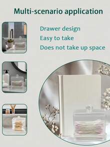 Qtip Dispenser Big Clear Qtip Holder, Bathroom Container Organizer Accessories Decor For Storage-Qtips Cotton Ball