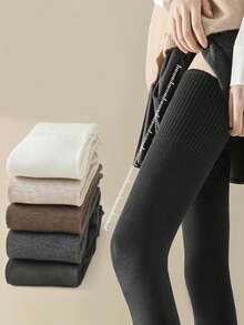 1 Pair Women's Extra Long Over-The-Knee Socks, Black Thigh High Stockings For JK Uniform With Long Boots, Anti-Slip Knee-High Socks For Autumn/Winter