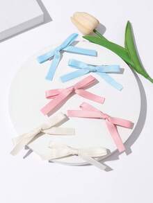 6 قطع مشابك شعر بفيونكة شريطية بسيطة، اكسسوارات شعر فراشة للفتيات الراقصات