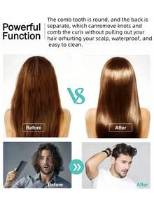 1 lược gỡ rối giúp tóc mượt mà, lược răng thưa với chất liệu bền chắc. Nhẹ nhàng gỡ rối tóc xoăn, tóc ướt hoặc tóc khô một cách dễ dàng. Cần thiết cho việc tạo kiểu tóc tại nhà, chăm sóc tóc sau khi tắm và cho các chuyên gia làm tóc tại salon. Được thiết kế cho quy trình chăm sóc tóc của người lớn. - Nhiều màu - Xem 7