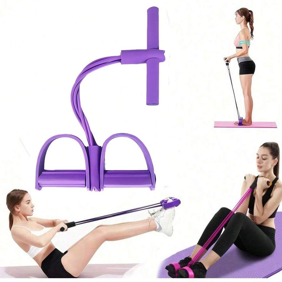 Multifunctional Tension Rope, 6 - Tube Elastic Yoga Pedal Puller Resistance Band, Natural Latex Tension Rope Fitness Equipment, Suitable For Abdomen/Waist/Arm/Leg Stretching And Weight - Loss Training