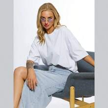 Camiseta Needstar Tshirt Feminina Algodão100% Passeio Casual Academia Treino Larga Mulher Moça Minimalista - Branco - Visão 3