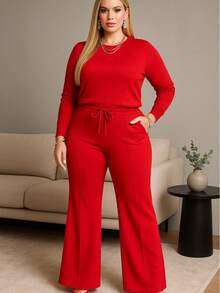 Women Two-Piece Outfits - Red - View 4