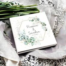 Personalized Leaf-Themed Wedding Guestbook, Square Wedding Guestbook, Wedding Guestbook With Initials, Hardcover Wedding Guestbook Photo Album, Wedding Guestbook, Custom Eucalyptus Wedding Guestbook, Wedding Anniversary Album, Wedding Scrapbook, Wedding Anniversary Album, Single-Sided Custom Wedding Anniversary Album, 36-Page Wedding Anniversary Album, Custom Guestbook, Wedding Essential. - Multicolor - View 8