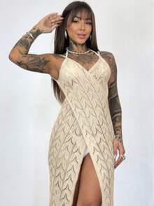 Beach Cover-Up, Pool, Lace, Knit, Summer, Vacation Dress - Cát - Xem 6