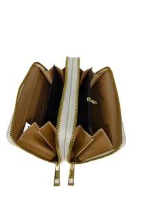 Women's Wallet With 2 Zippered Compartments, Hand Strap, Elegant Card Holder, Fashion Insurance, Assorted Logo Plate - 白色 - 查看 5
