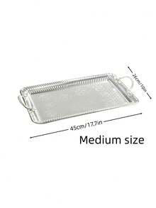 1/2/3 件，优雅的电镀银金属托盘 - 精致的向日葵和蔓藤花纹雕刻盘子，适合婚礼、派对和豪华家居装饰、圣诞节 - 彩色 - 查看 15