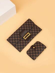 女士时尚休闲百搭流行通勤手提包，大容量单肩包，带卡夹和钱包套装