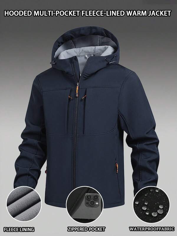 Herren Outdoor Lässig wasserdichte, winddichte, thermisch gefütterte dicke Jacke, Herbst/Winter