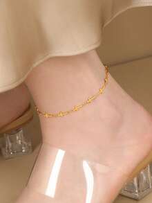 Nooxian 1 pieza Joyería Estilo bohemio de playa para mujer Tobillera de acero inoxidable resistente al agua y a la con múltiples cruces, accesorio diario como regalo (Cantidad de cuentas de cruz al azar)