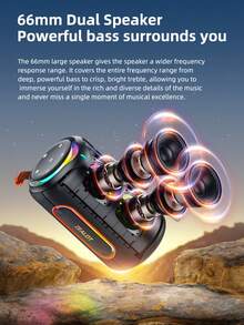 ZEALOT MP1 60W High-Power Wireless Speaker, Portable Outdoor Subwoofer With 1 Speaker, 8000mAh Battery, RGB Lights, SD Card/USB/AUX Support, Dual Speakers, Hands-Free Calling, Compatible With Phones/Tablets/TVs/Computers, Suitable For Outdoor Parties, Home Gatherings, Beach Parties