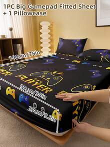 2/3 Pcs Printed Fitted Sheet Set, Bedding, Bed Sheet Set, Soft And Comfortable Bedding, Room Decor, Mother's Day Decor, Skin-Friendly Bed Cover Set For All Season, Domitory Bedding Set, Mattress Protector For Bedroom, Mother's Day Gift, Fits For Twin Full King Queen Size Bed, 1 Fitted Sheet And 2 Pillowcases, Back School Bedding, Machine Washable - 彩色 - 查看 68