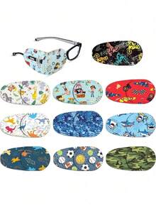 8 Pieces / 10 Sets Of Summer Eye Masks For Treating Amblyopia In Boys And Girls. These Are Fully Coverage Eye Masks Specially Designed For One Eye, With A Light-Blocking Single-Eye Cover. - Multicolor - View 9