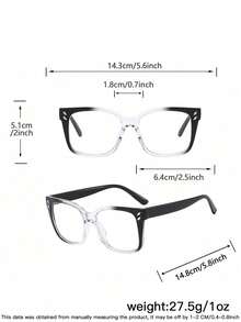 1 Pair Women's Acrylic Bohemian Square Frame Fashion Glasses, Suitable For Daily Reading And Commuting, Women's Eyewear Accessory - Multicolor - View 10