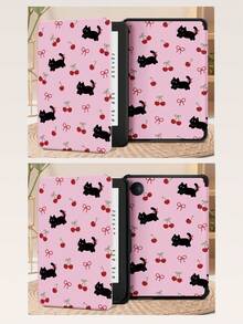 Funda protectora de tableta con patrón de dibujos animados de cereza y perro, compatible con iPad 9.7/10.2/10.5/10.9/12.9/Pro 11, 10.a generación, compatible con Samsung Galaxy Tab S6 Lite 10.4 pulgadas, compatible con Kindle Paperwhite 12.a generación 2024, Kindle (11.a generación) lanzamiento 2022, Kobo Clara Color, protección antirrotura suave, soporte inteligente/activación/suspensión automática