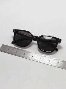 1 件/2 件/3 件/8 件女士时尚方形框架黑色铆钉太阳镜，百搭女士大框太阳镜，适合圣诞节、旅行、户外、骑行、舞台表演、派对