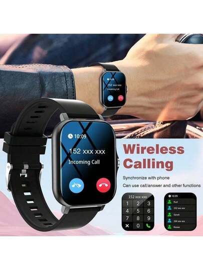 New Full Touch HD Slimme Horloge (Dial, Answer) Wireless Call Function, Massive Faces, Exercise Monitoring, Message Reminder View, Multiple App Reminders, roid IOS Phones, Perfect Men Women view 11