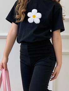 Tween Girls T-Shirt Co-Ords - Black - View 3