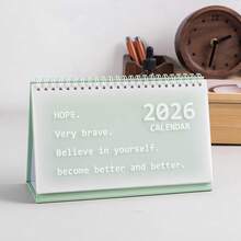 1pc Pastel Desk Calendar With Motivational Phrases, Monthly Planner, Elegant Desktop Organizer For Home & Office - Compatible With 2025-2026 Planners, Durable Spiral Binding - Multicolor - View 12